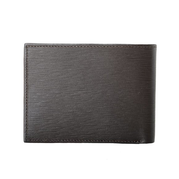 Cavalli Class Men's Dark Brown Logo Print Textured Leather Bifold Wallet - Picture 5 of 6